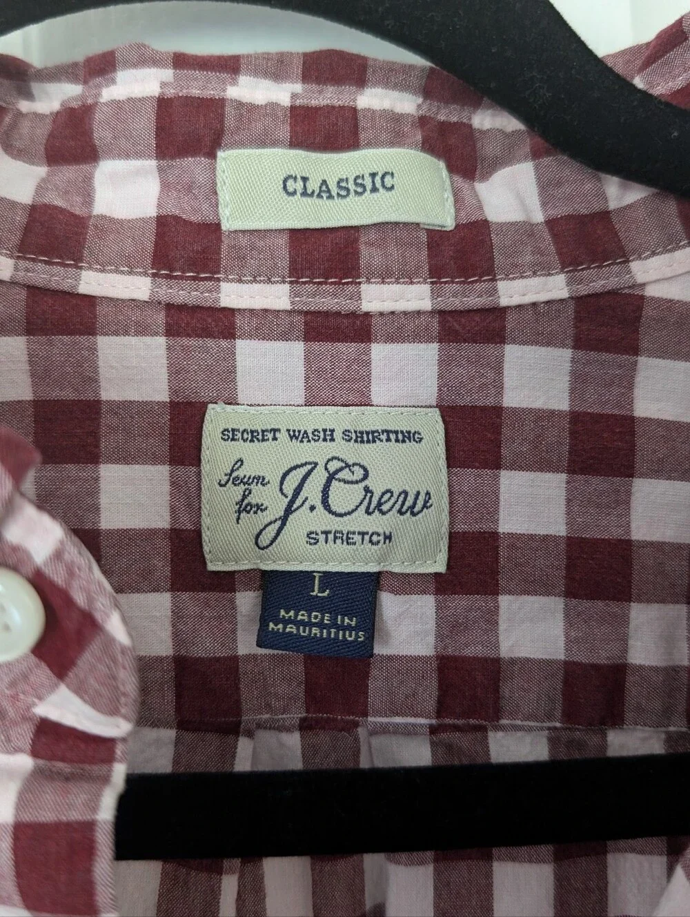 Bundle Of 2 J Crew Button-Down Plaid Shirts - Gray & Burgundy (Men)